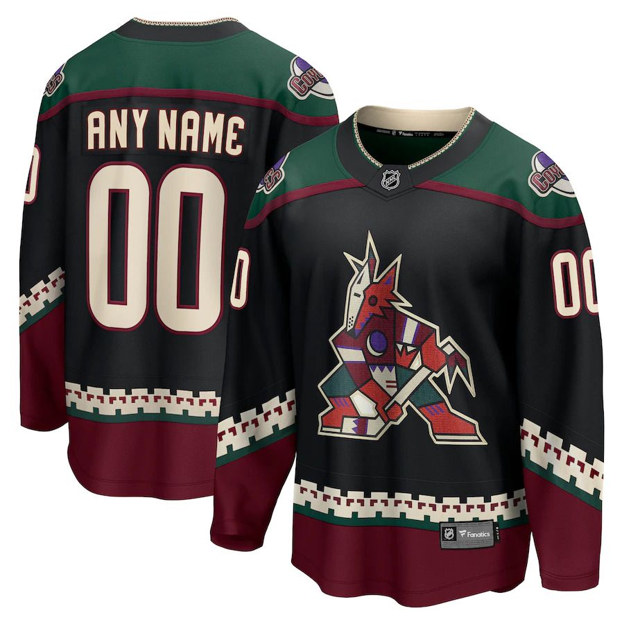 Men Arizona Coyotes Fanatics Branded Black Home Breakaway Custom NHL Jersey->customized nhl jersey->Custom Jersey